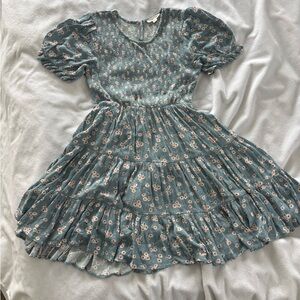 Newbury Kustom Blue Floral Kids Dress
